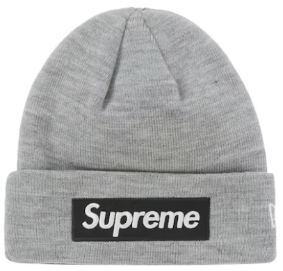 SUPREME HEATHER GREY NEW ERA BEANIE