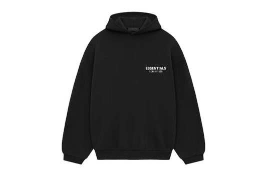 ESSENTIALS BLACK SS24 FLEECE HOODIE
