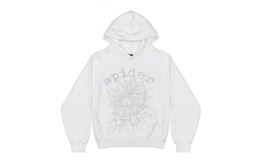 SP5DER WHITE RHINESTONE HOODIE