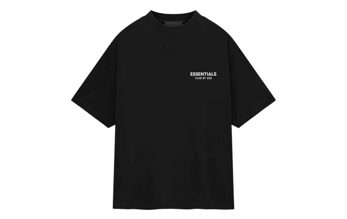 ESSENTIALS JERSEY CREWNECK BLACK TEE