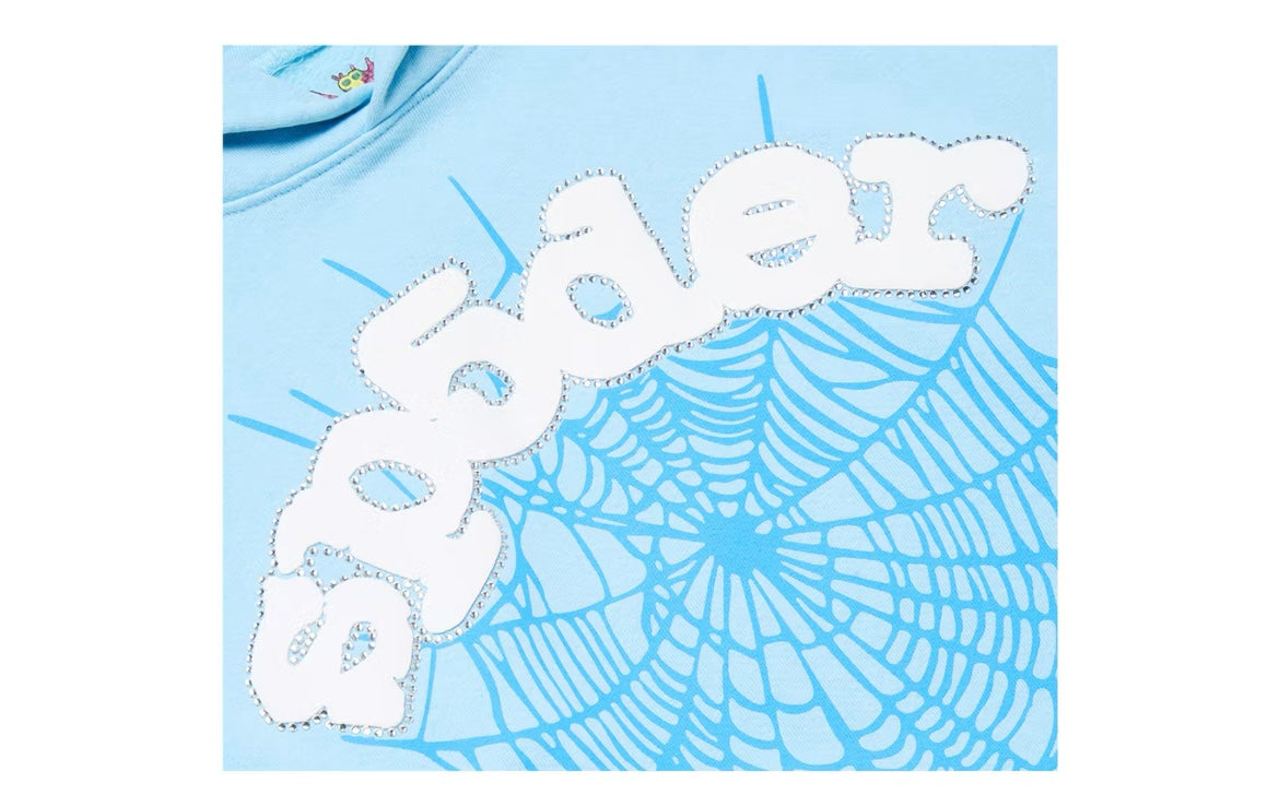SP5DER SKY BLUE HOODIE