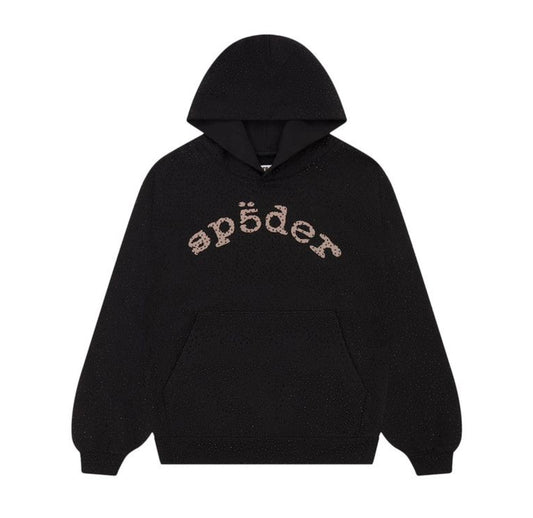 SP5DER VVS RHINESTONE BLACK HOODIE