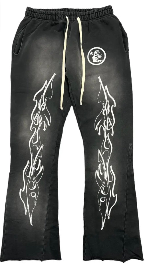 HELLSTAR FLAME FLARED SWEATPANTS