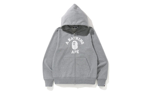 BAPE COLLEGE GREY ZIP UP