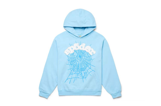 SP5DER SKY BLUE HOODIE