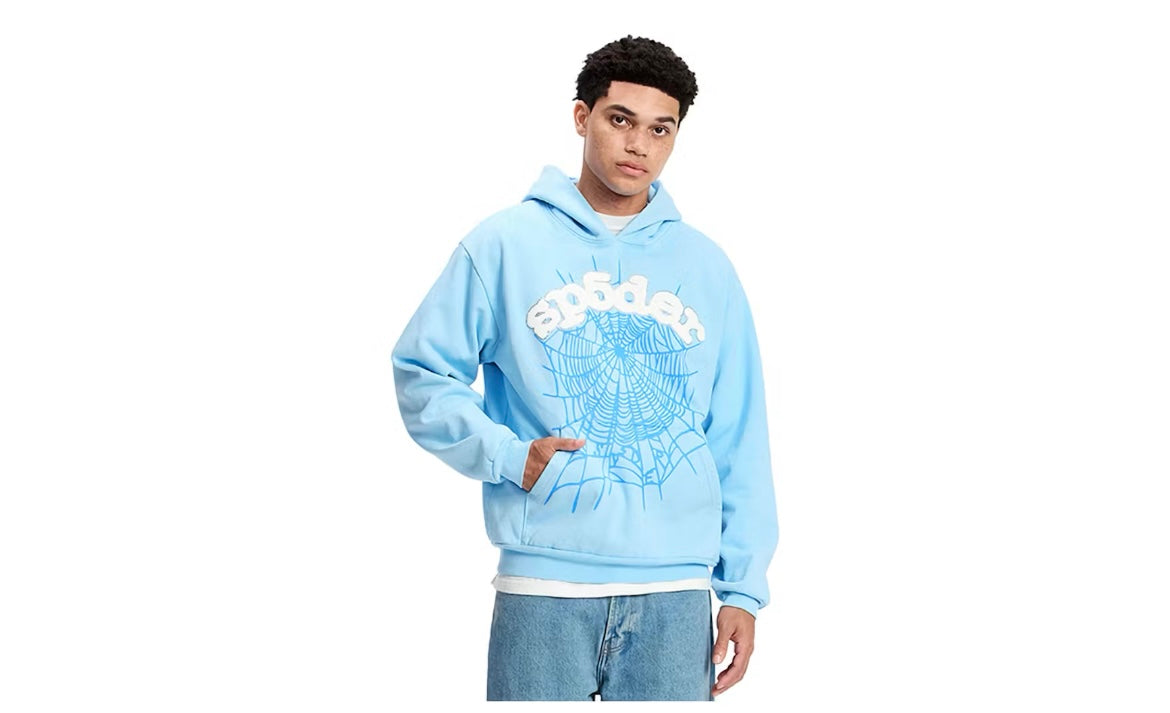SP5DER SKY BLUE HOODIE